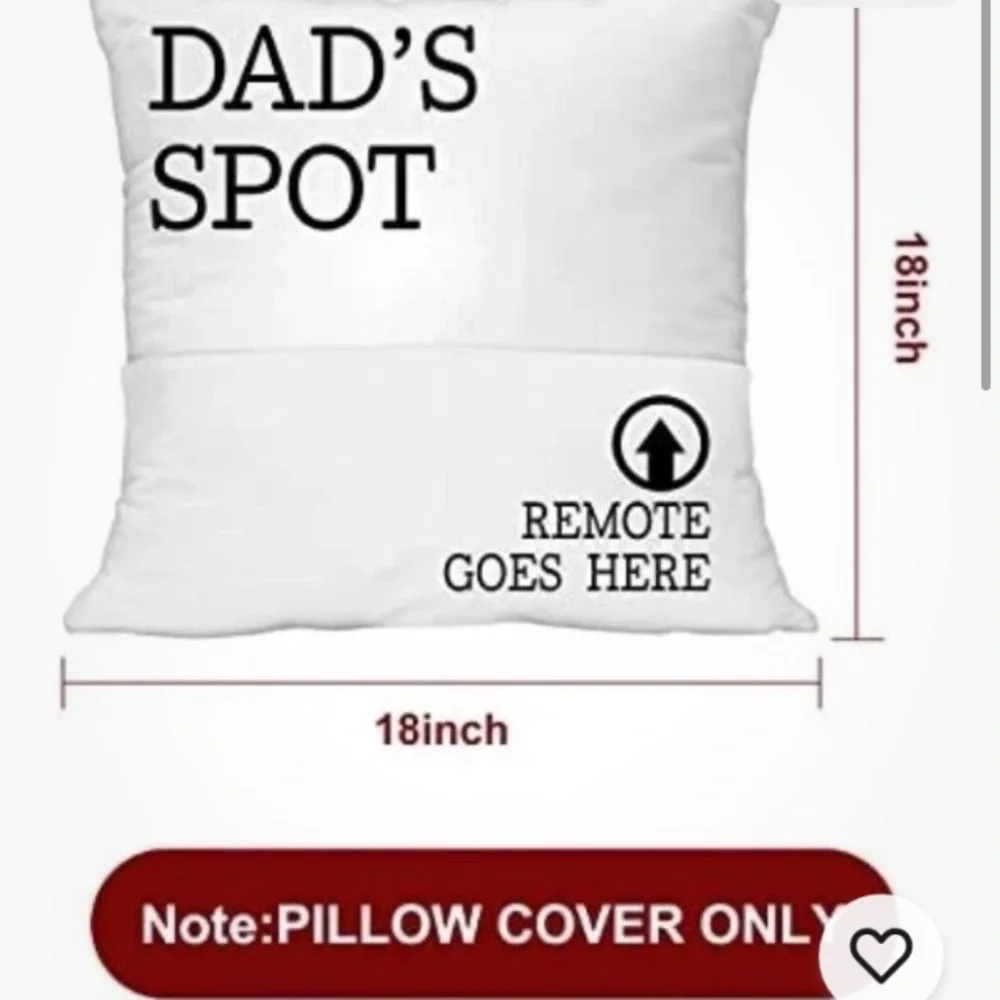 Fathers Day Gift Mom Funny Birthday Dads Spot Remote Control Holder Pillow Cover